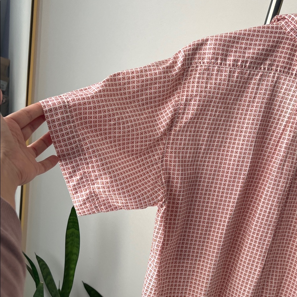 Vintage Gucci Pink Red Brown printed Checkered Casual Shirt 42 aprox S M - Picture 5 of 8
